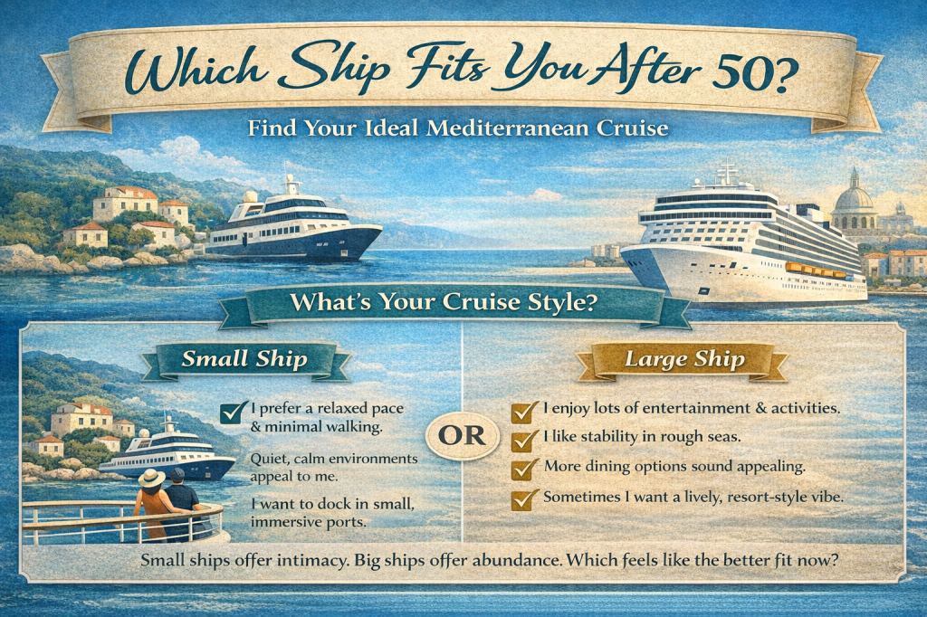 cruise style - small ship vs large ship
