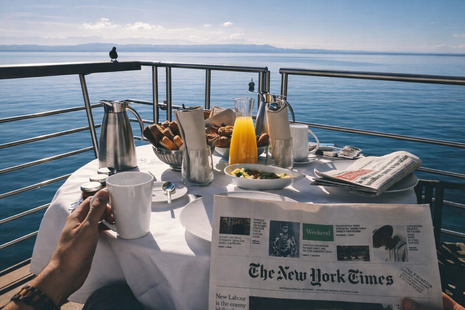 sea days on a Mediterranean cruise balcony breakfast ocean view